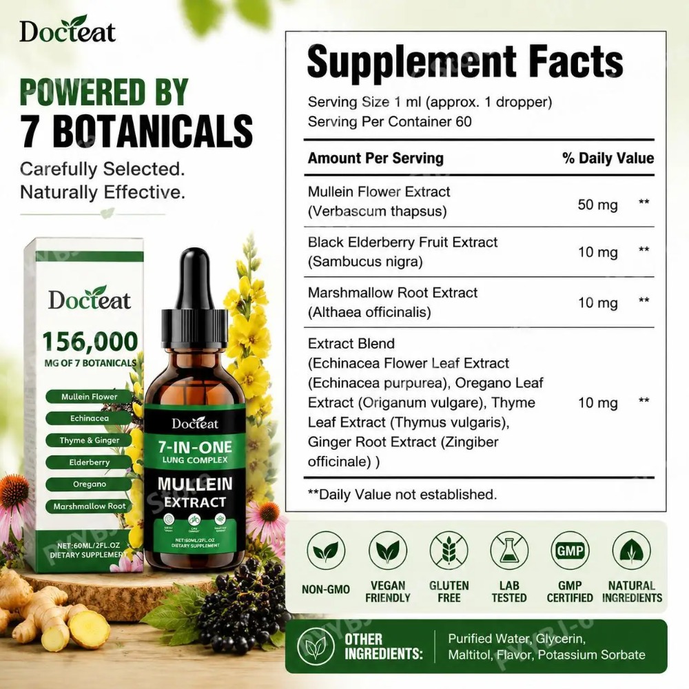 Docteat 7-in-1 Mullein Extract - Herbal Wellness recensie en prijs